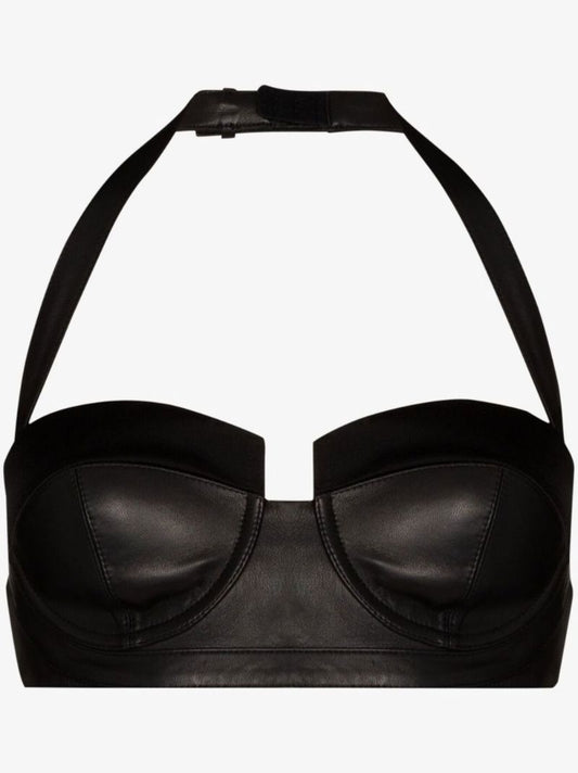 Halterneck Leather Bralette