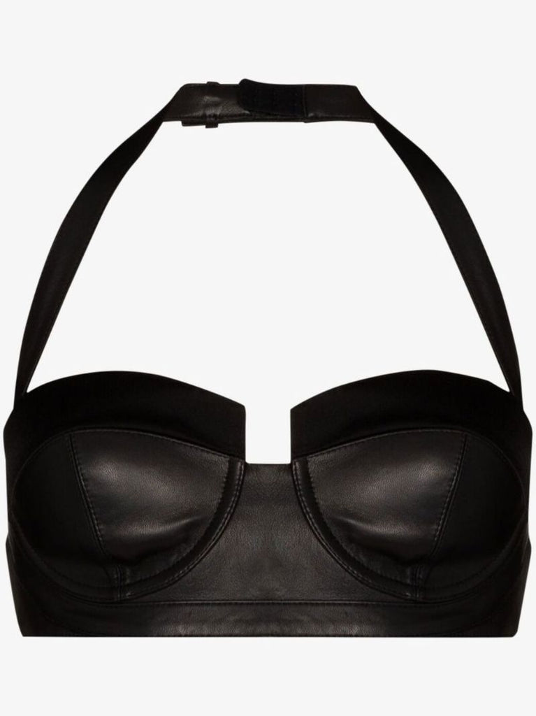 Halterneck Leather Bralette