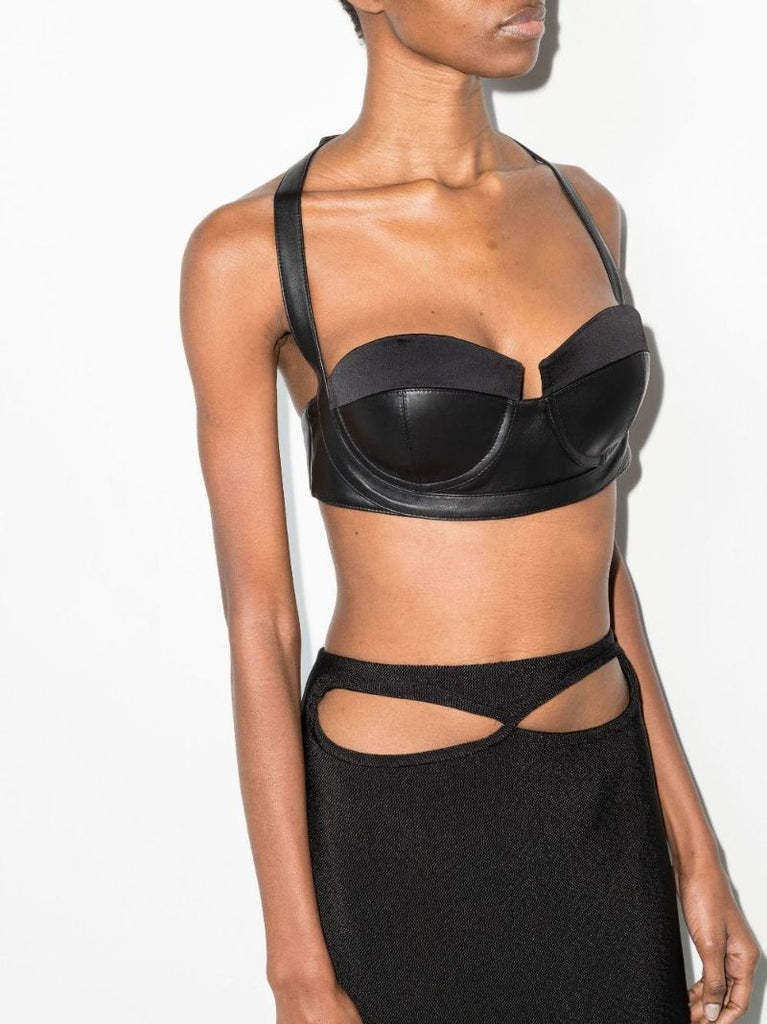 Halterneck Leather Bralette