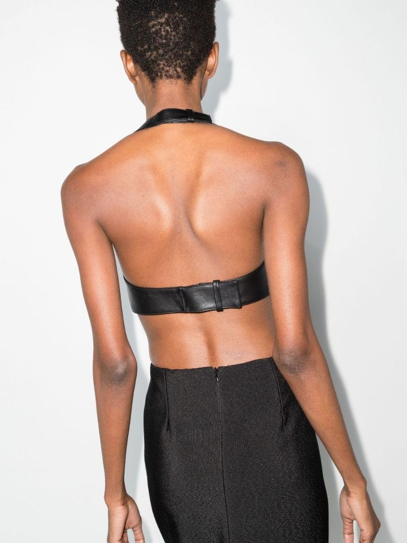 Halterneck Leather Bralette