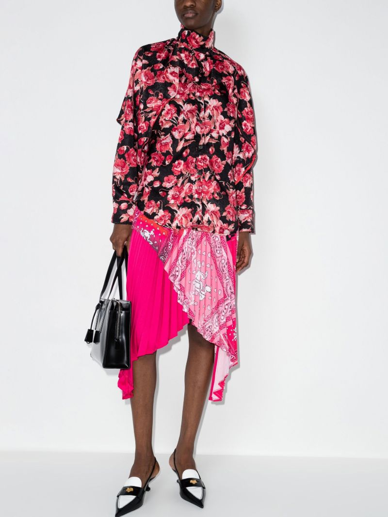 Sisterhood Print Pleated Midi Skirt