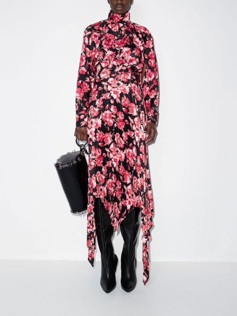 Nightmare Floral Print Pleated Skirt
