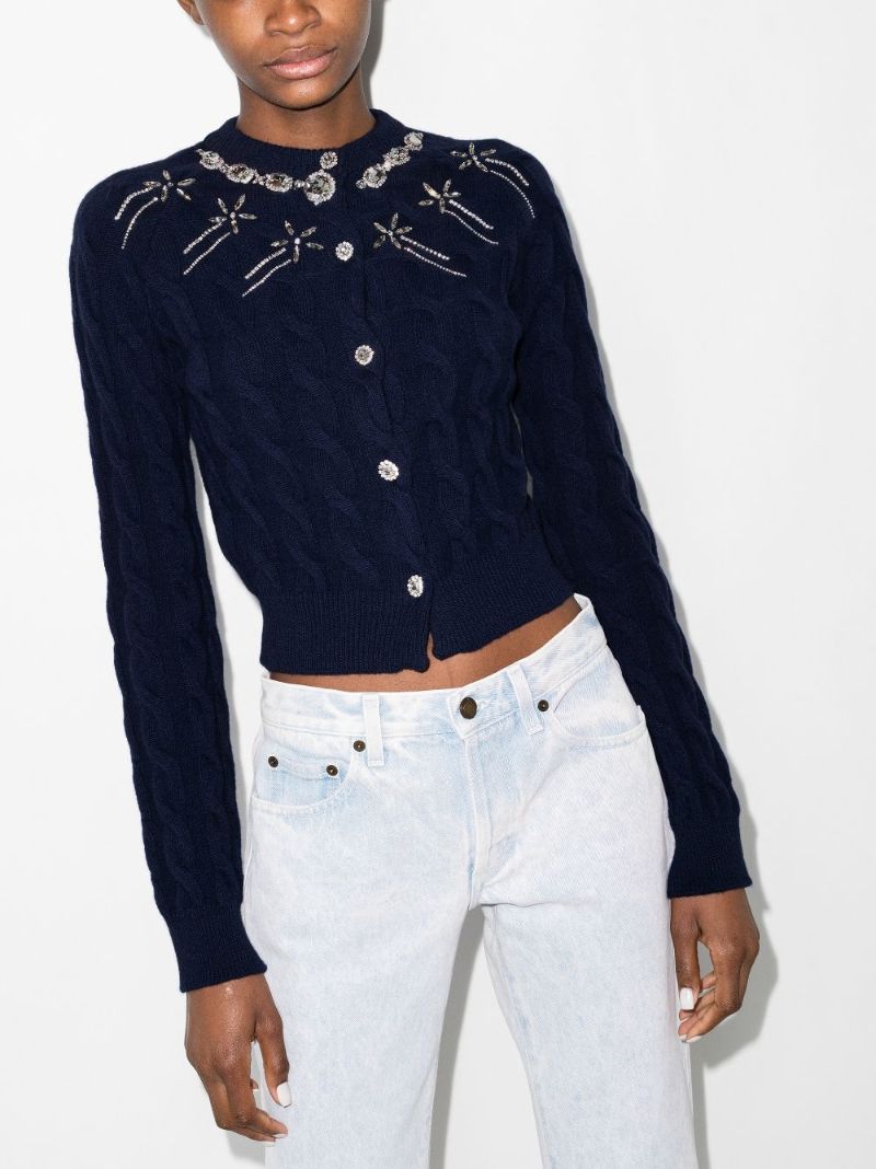 Embellished Cable Knit Cardigan