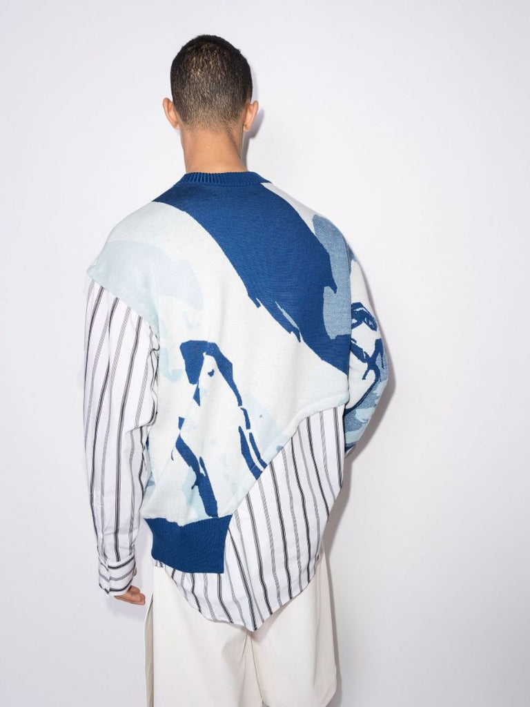 Half Sweater Half Shirt Wool Top