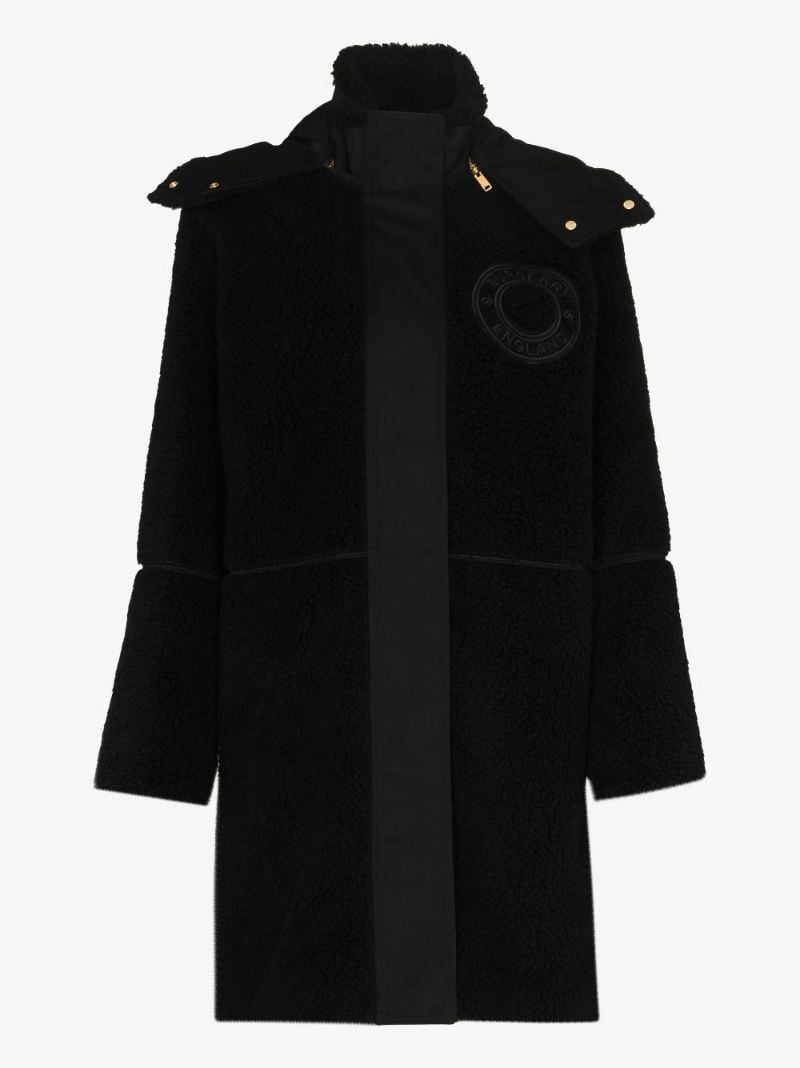 Black Logo Parka Coat