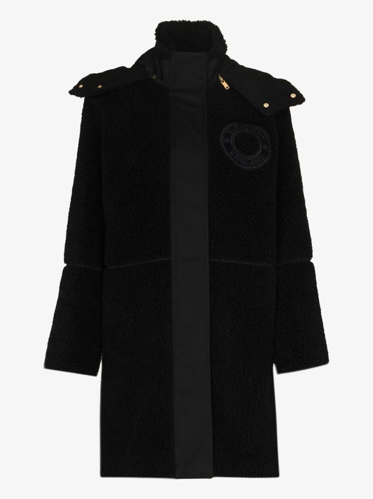 Black Logo Parka Coat