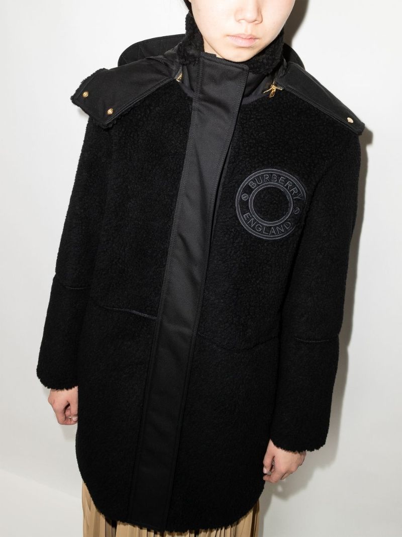 Black Logo Parka Coat