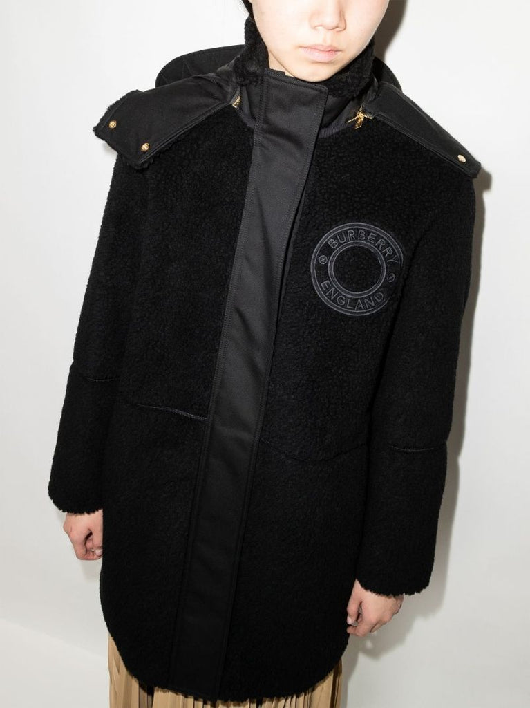 Black Logo Parka Coat