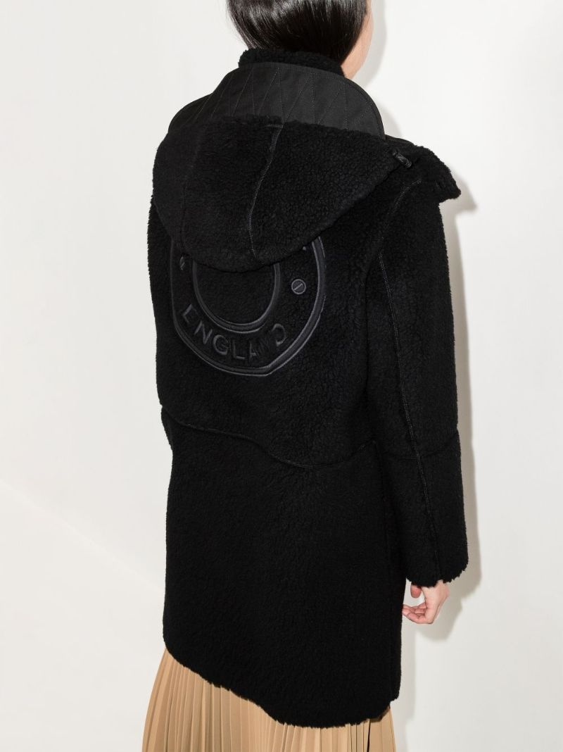 Black Logo Parka Coat