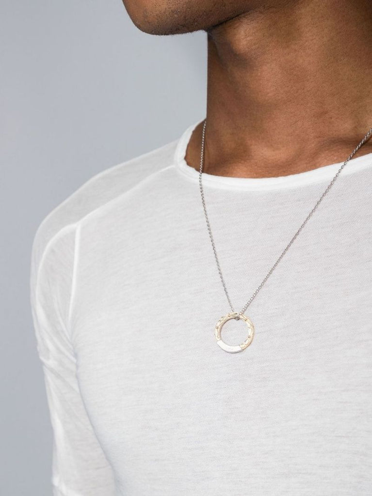Gold and Silver-tone Ring Pendant Necklace