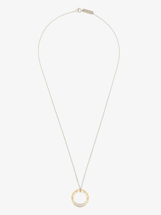 Gold and Silver-tone Ring Pendant Necklace