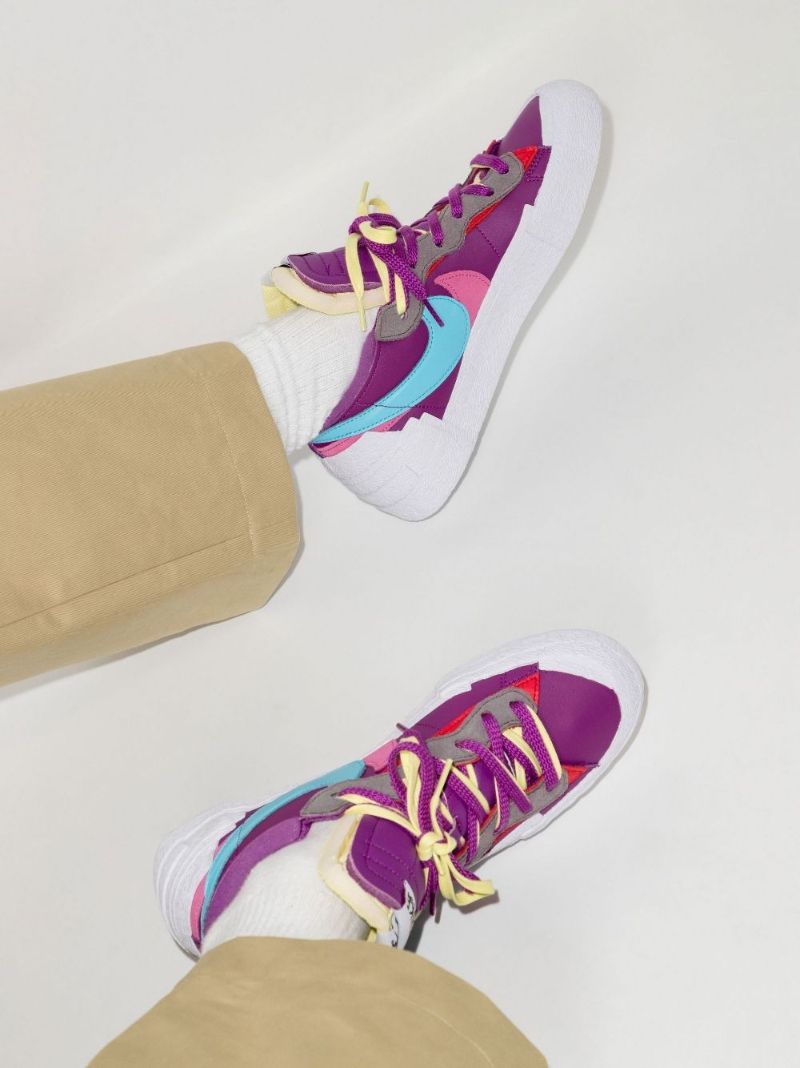 Purple X Kaws X Sacai Blazer Low Sneakers