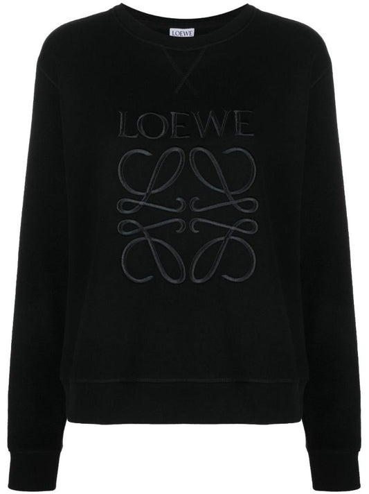 Black Anagram-embroidered Cotton Sweatshirt