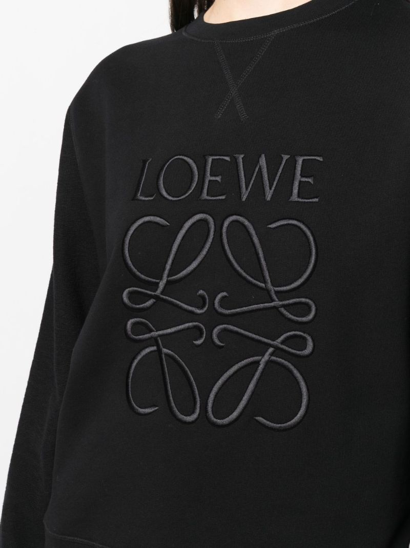 Black Anagram-embroidered Cotton Sweatshirt