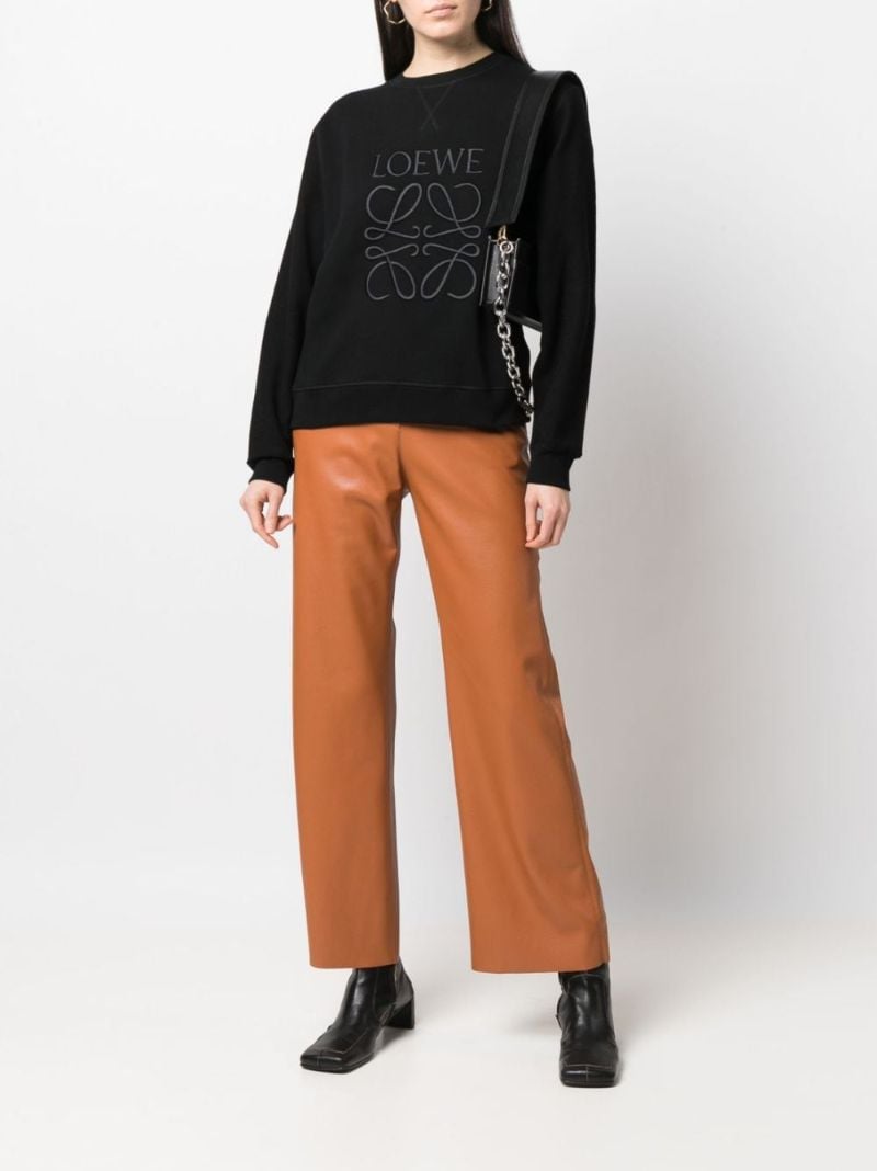 Black Anagram-embroidered Cotton Sweatshirt