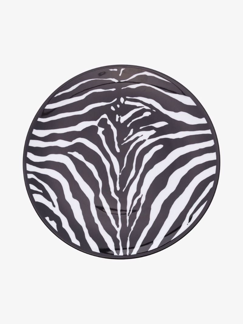 Black and White Zebra Porcelain Charger Plate