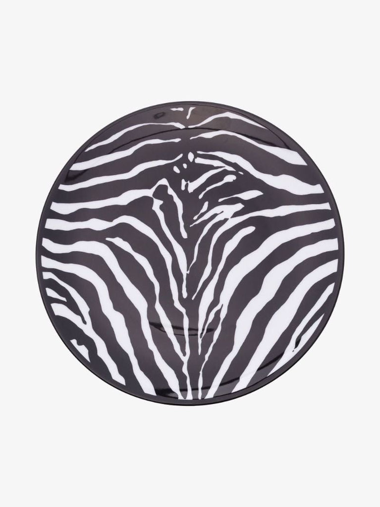 Black and White Zebra Porcelain Charger Plate