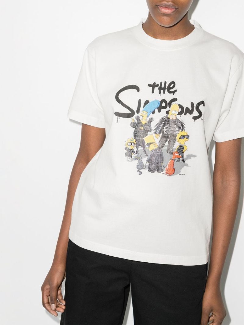 X the Simpsons White Printed Cotton T-shirt
