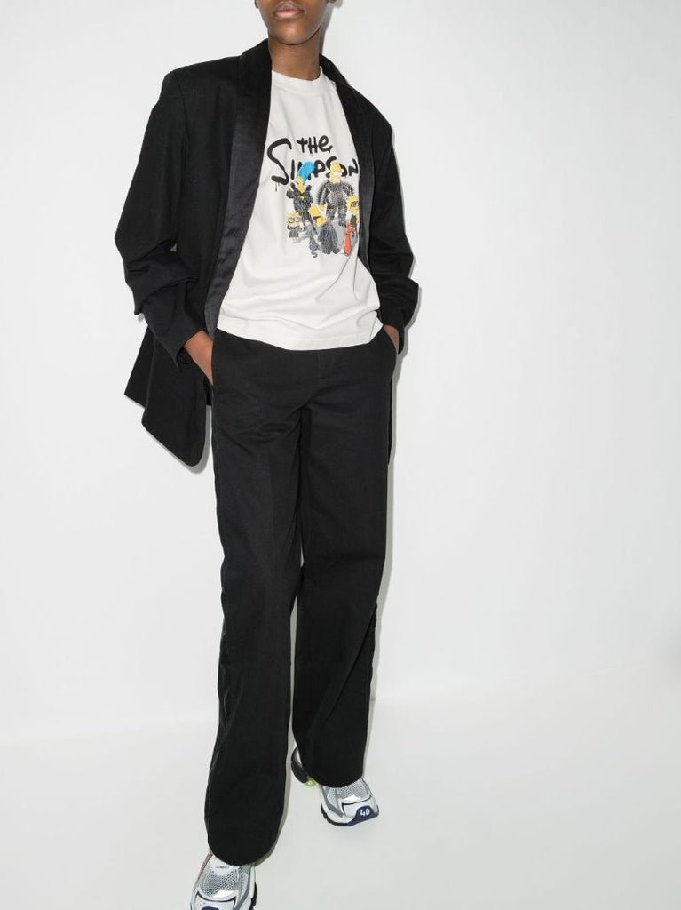 X the Simpsons White Printed Cotton T-shirt