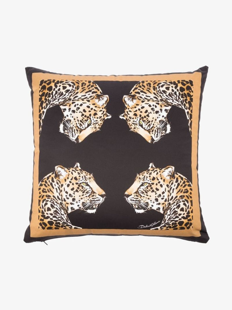 Black Small Duchesse Cotton Cushion