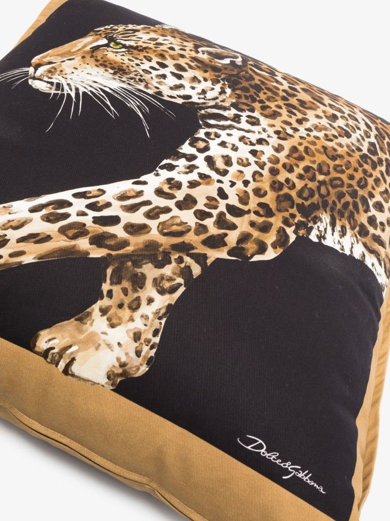 Black Leopardo Printed Medium Cushion