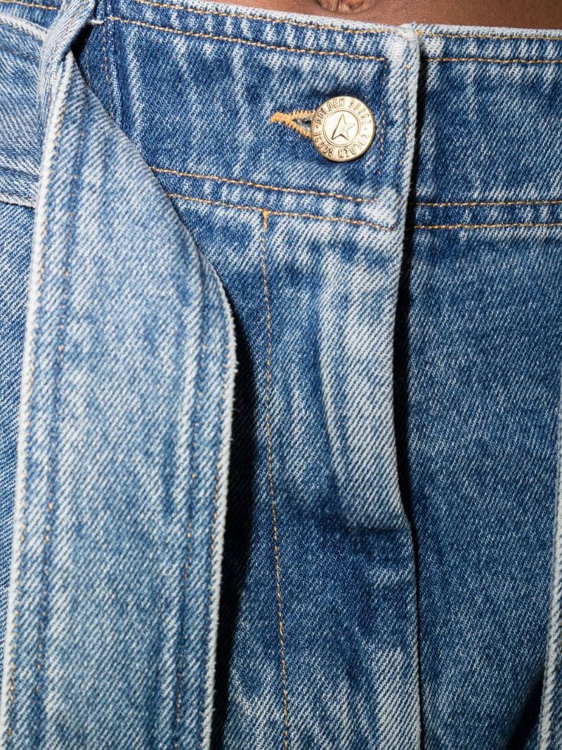 High Waist Paperbag Denim Shorts