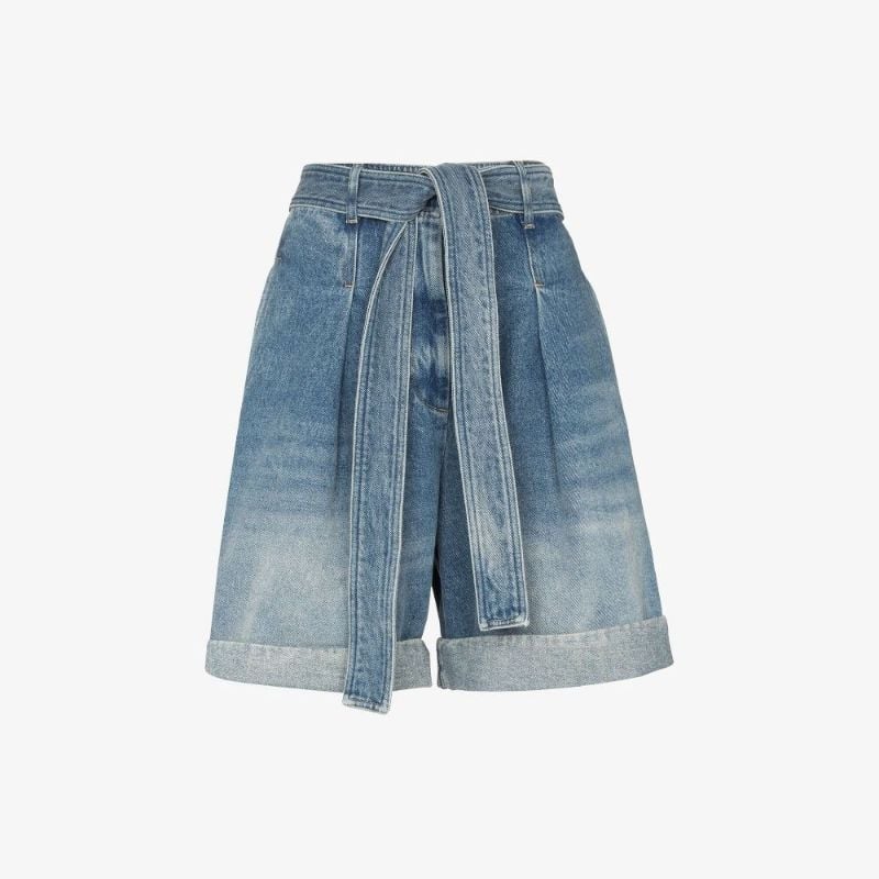 High Waist Paperbag Denim Shorts