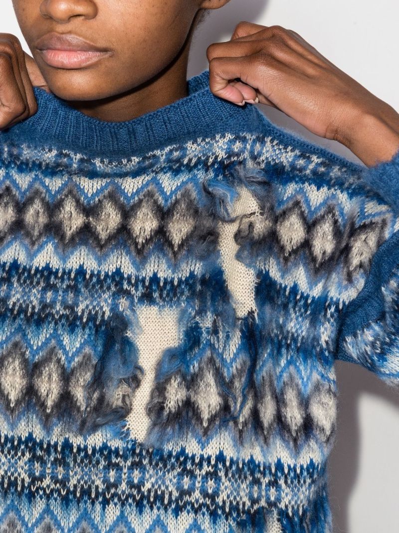 Fair Isle Distressed Sweater