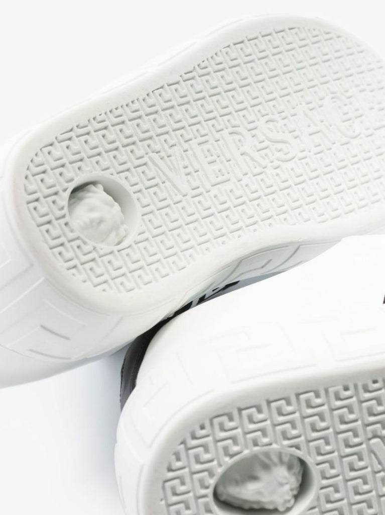 White Greca Border Leather Sneakers