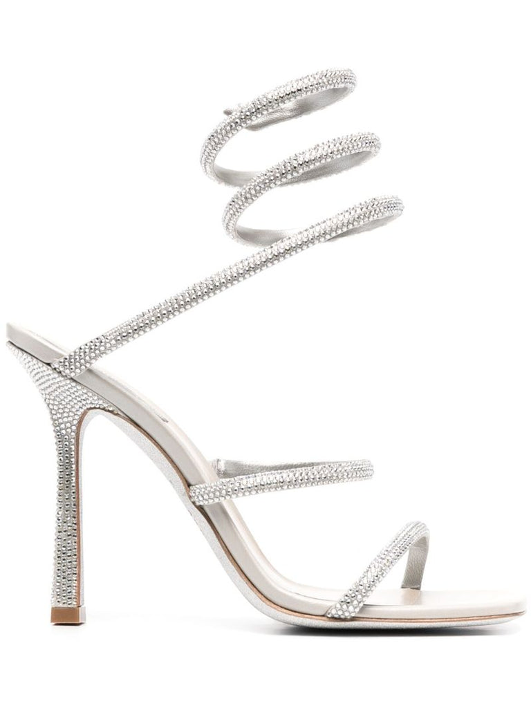 Silver Cleo Wrap-around Embellished Sandals