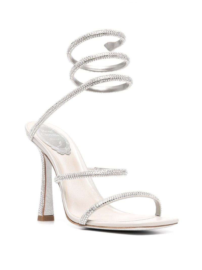 Silver Cleo Wrap-around Embellished Sandals