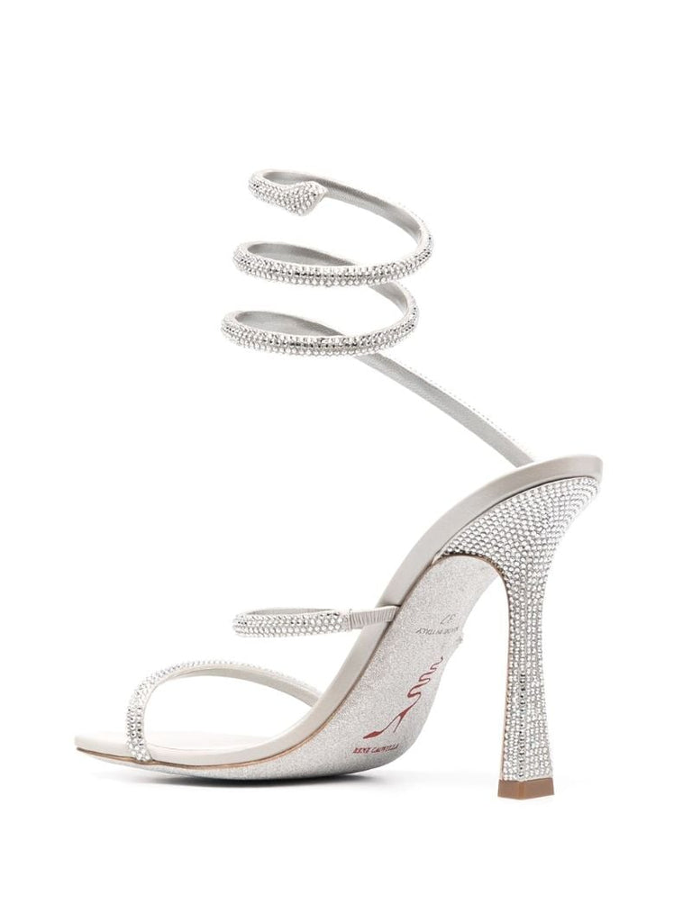 Silver Cleo Wrap-around Embellished Sandals