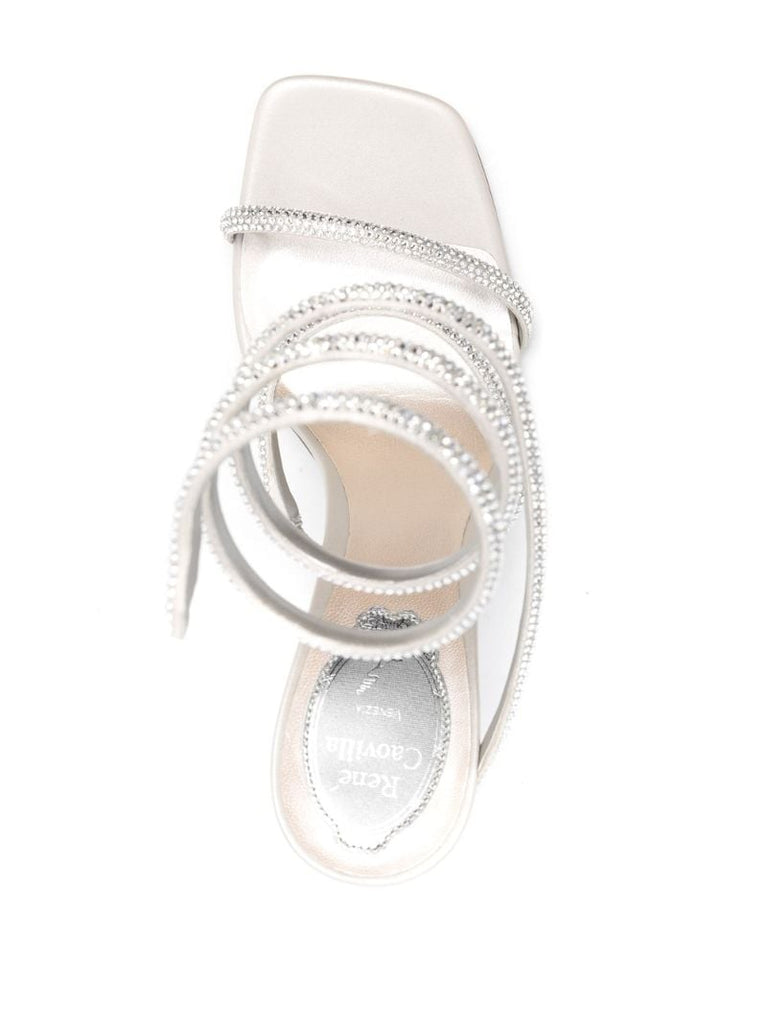 Silver Cleo Wrap-around Embellished Sandals