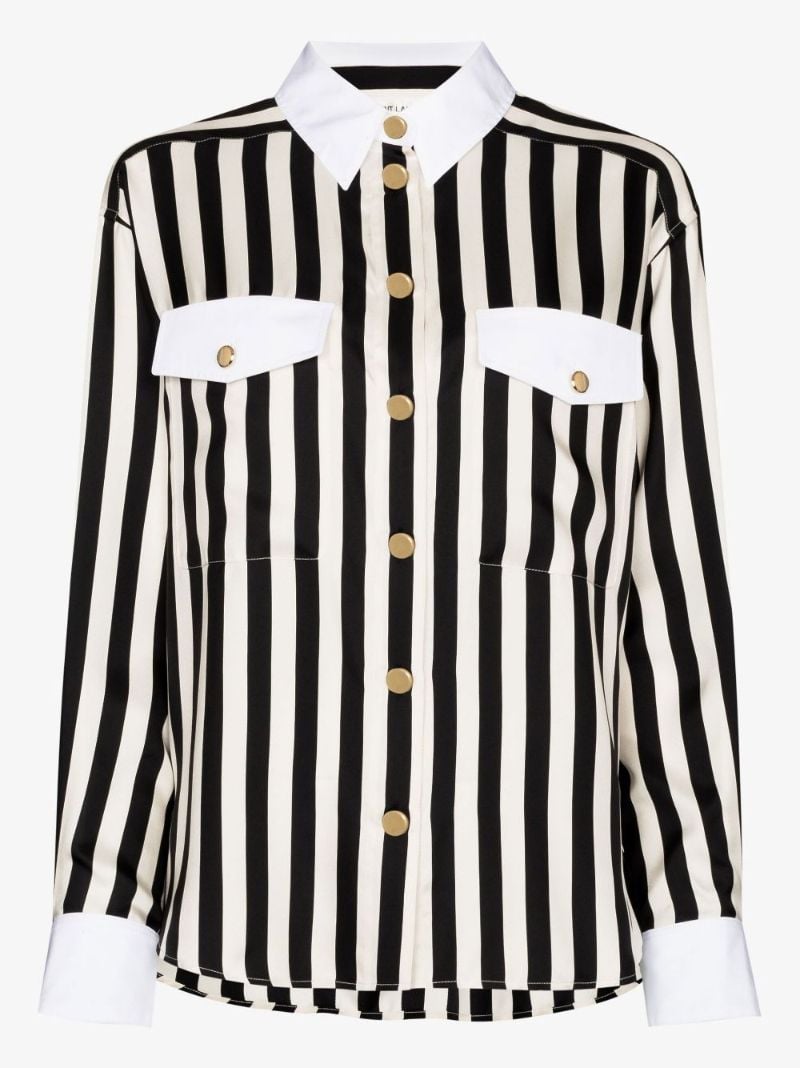 Black Striped Silk Shirt