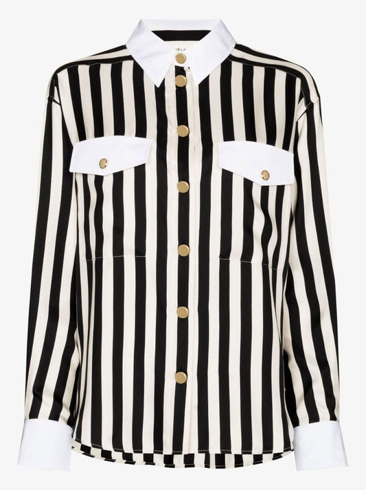 Black Striped Silk Shirt