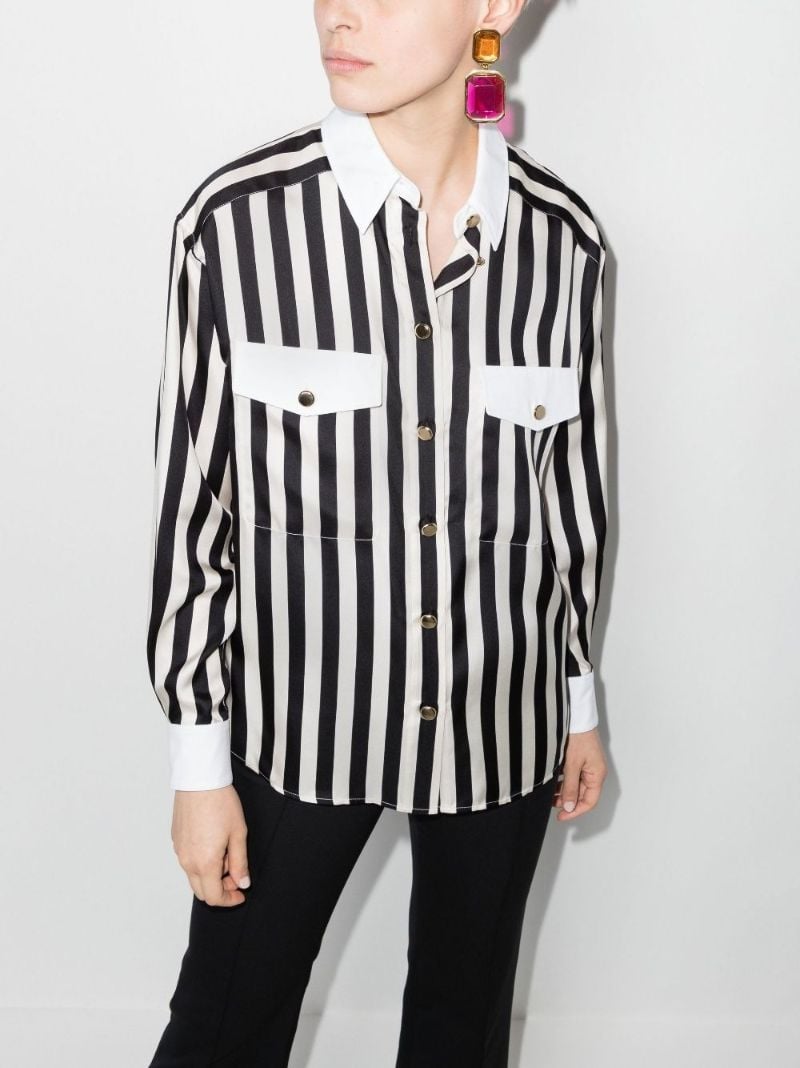 Black Striped Silk Shirt