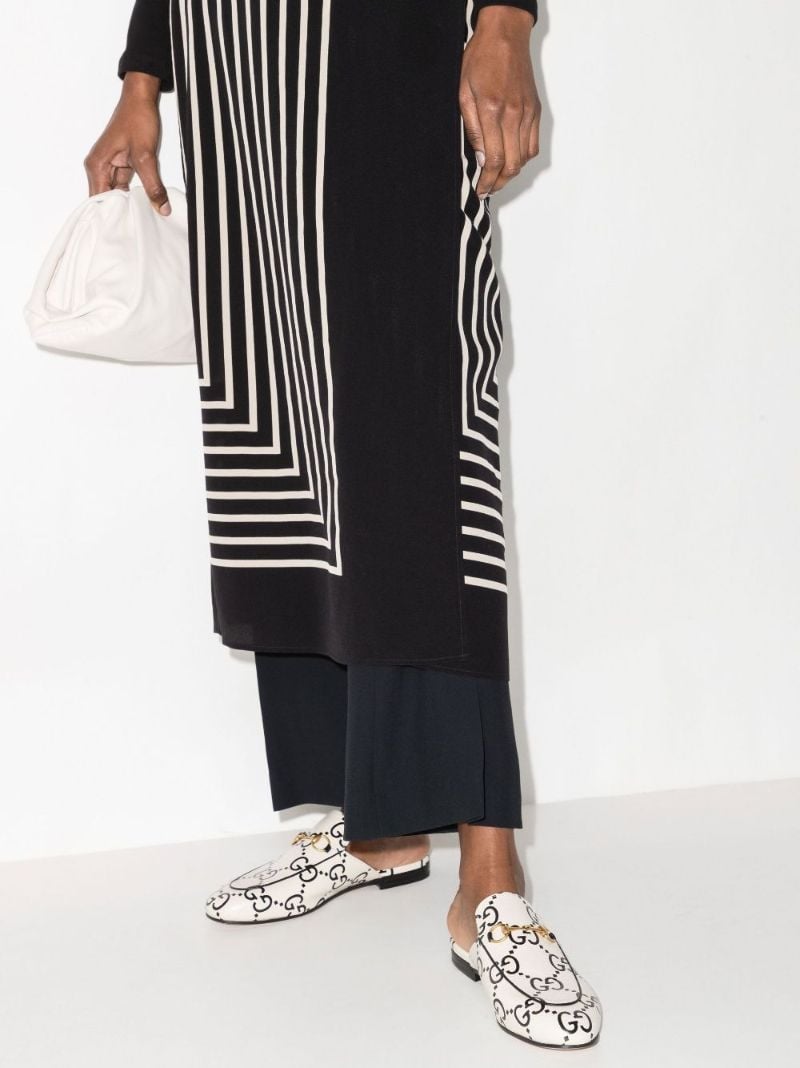 Neutral Princetown Logo Print Leather Mules