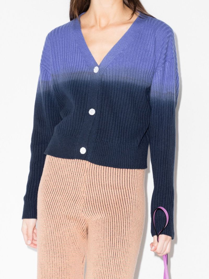 Tie-dye Ribbed Cashmere Cardigan