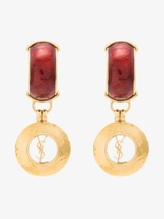 Gold-tone Circle Drop Earrings