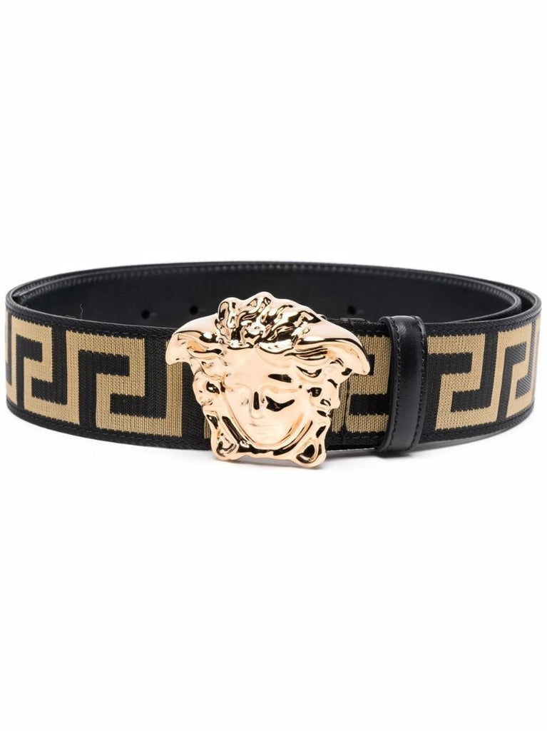 Black Medusa Head Leather Belt