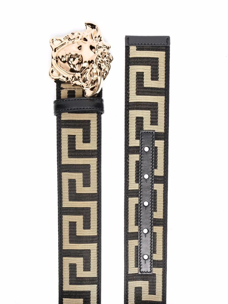 Black Medusa Head Leather Belt