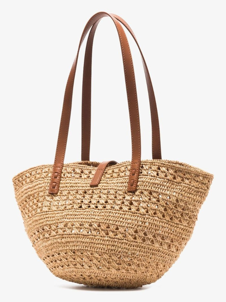 Neutral Panier Small Raffia Tote Bag