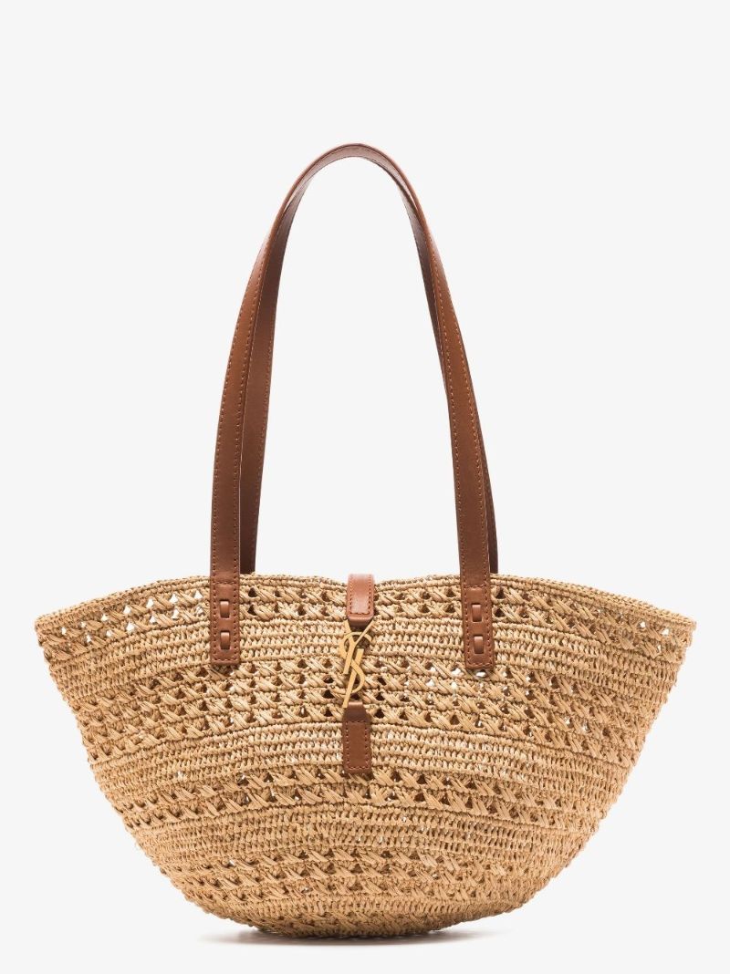 Neutral Panier Small Raffia Tote Bag