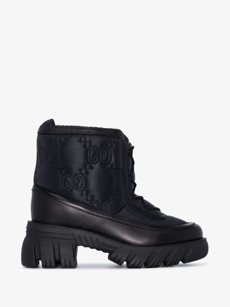 Black Romance Gg Leather Ankle Boots