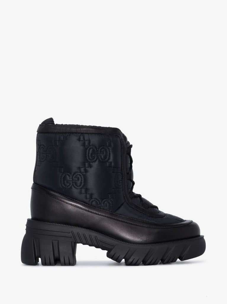 Black Romance Gg Leather Ankle Boots