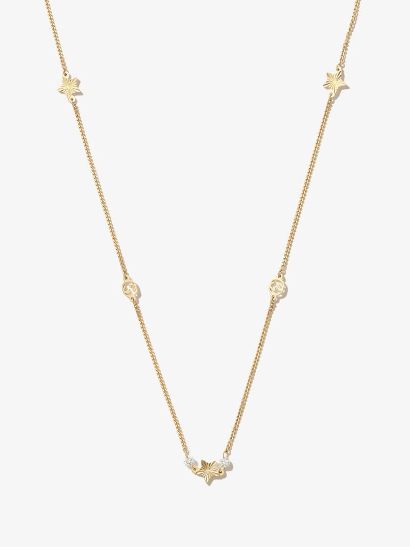 18k Yellow Gold Interlocking G Star Charm Necklace