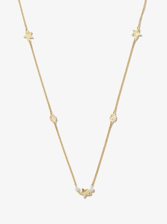 18k Yellow Gold Interlocking G Star Charm Necklace