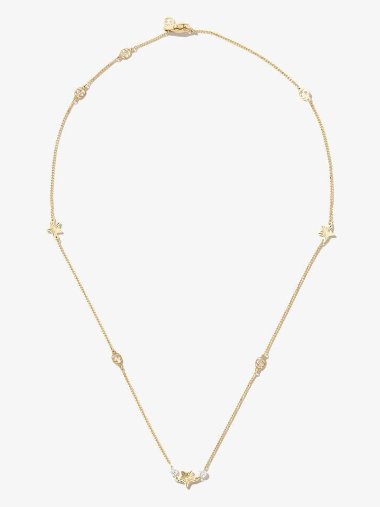 18k Yellow Gold Interlocking G Star Charm Necklace