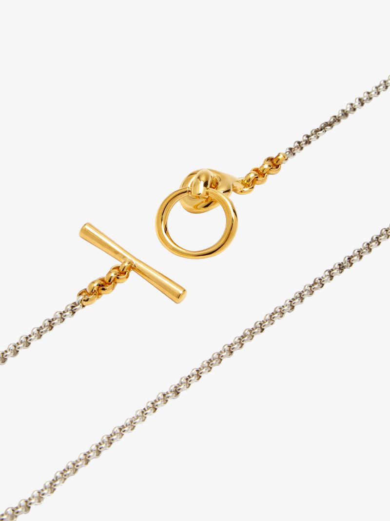Sterling Silver and Gold Vermeil Halo Necklace