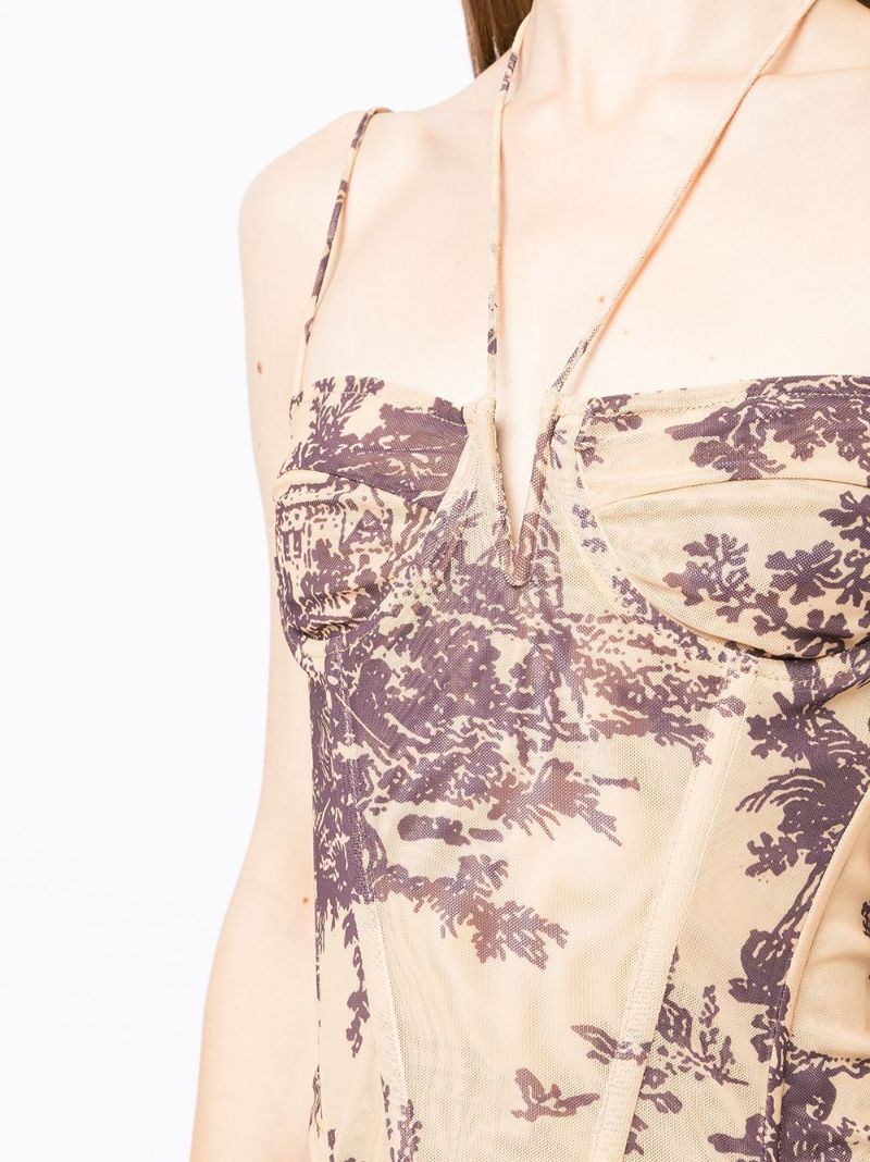 Neutral Aphex Printed Corset Top
